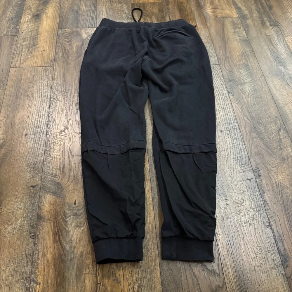 Adidas Originals Mens M Black Mixed Media Jogger Sweatpants Sporty Streetwear